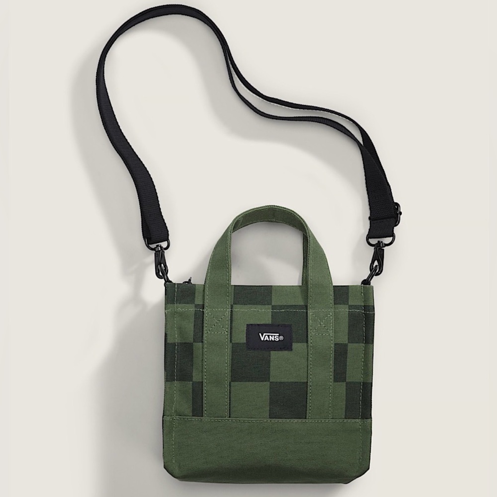 Vans lil pergs tote green checkerboard